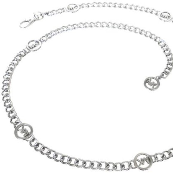 MICHAEL KORS Silver MK Logo Chain Belt - Picture 5 of 15